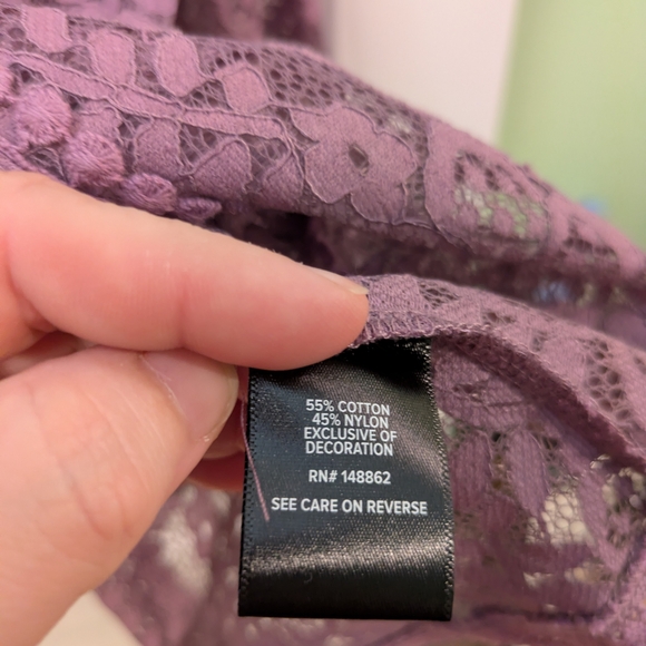 New with tags! Torrid Lace V-Neck Top in Purple - Picture 8 of 14